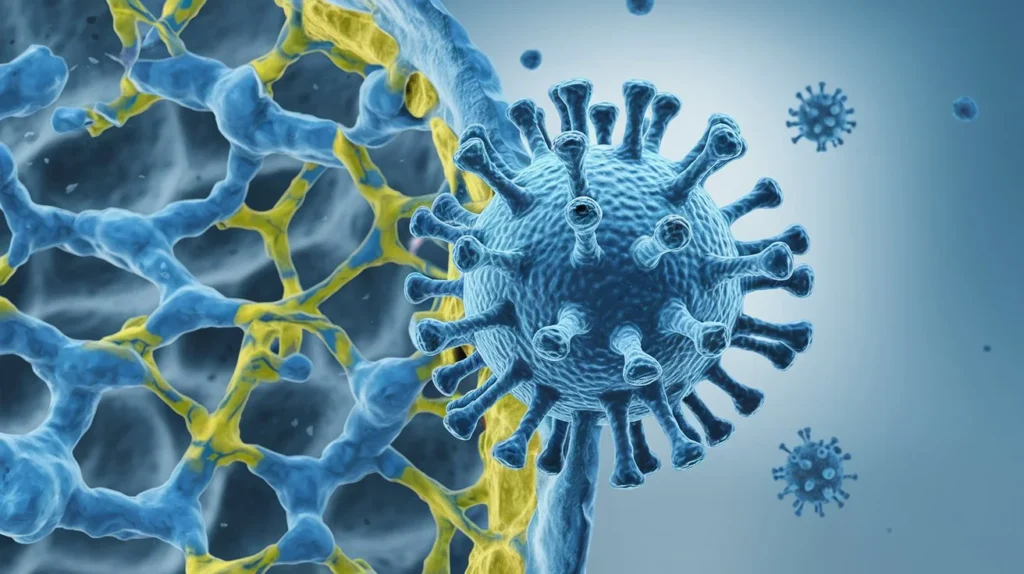 Human Metapneumovirus (HMPV) virus illustration showing structure and composition
